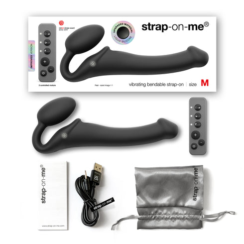 Strap-on Vibrant Télécommandé 3 Moteurs Couleur Noir